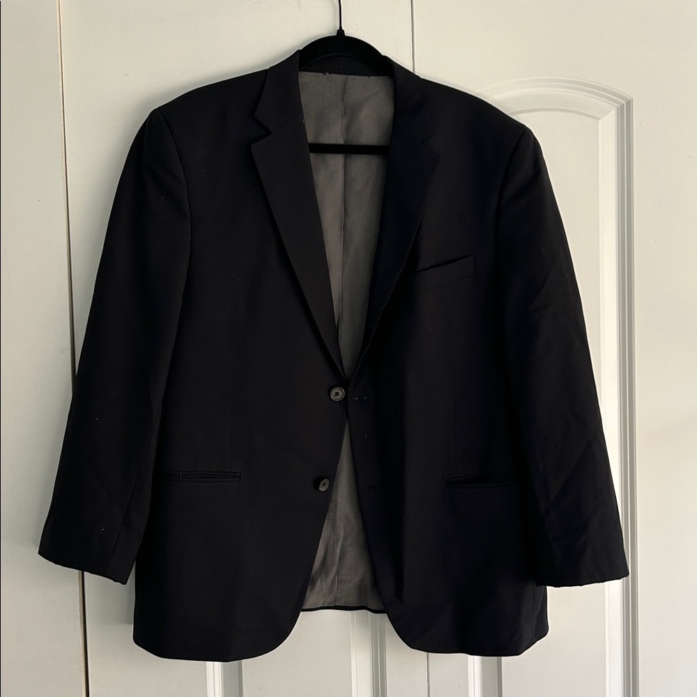 Jack Victor Blazer Mens 42S Black 2 Button Single Breasted Suit Jacket Stretch